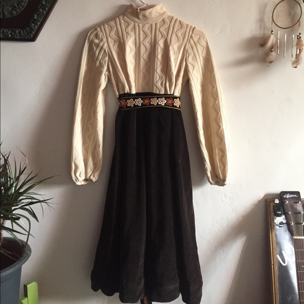 Vintage 1940’s Handcrafted Turtleneck Dress